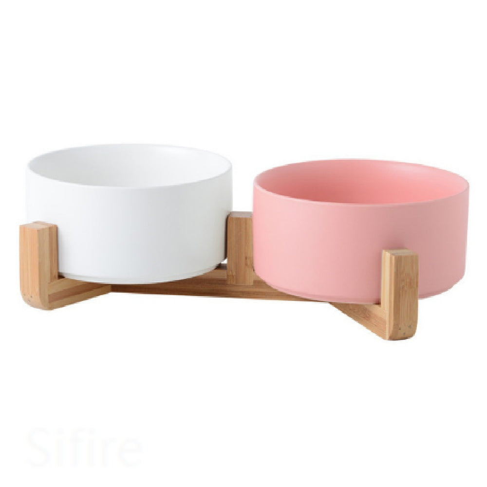 Cat Bowl Double Ceramic