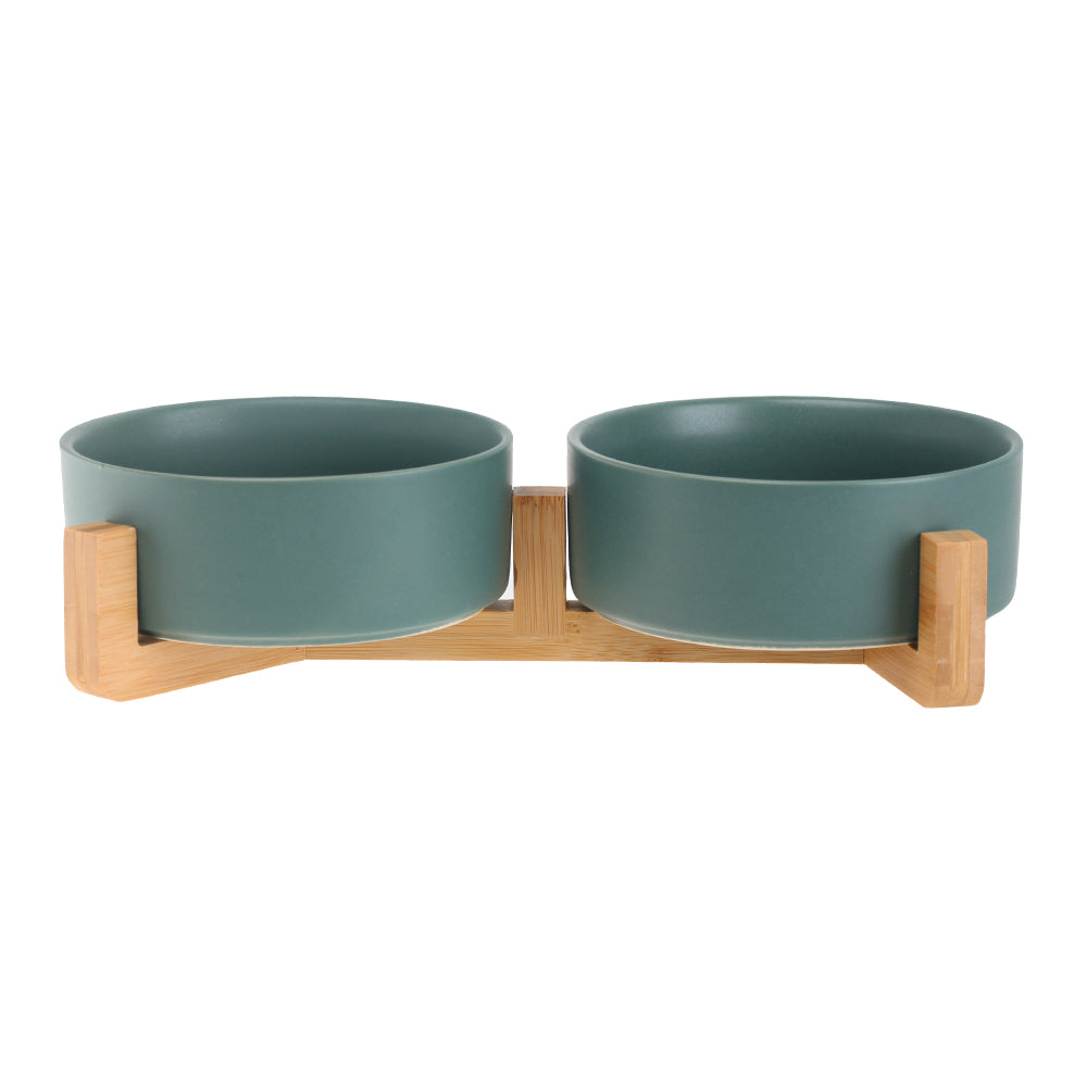 Cat Bowl Double Ceramic