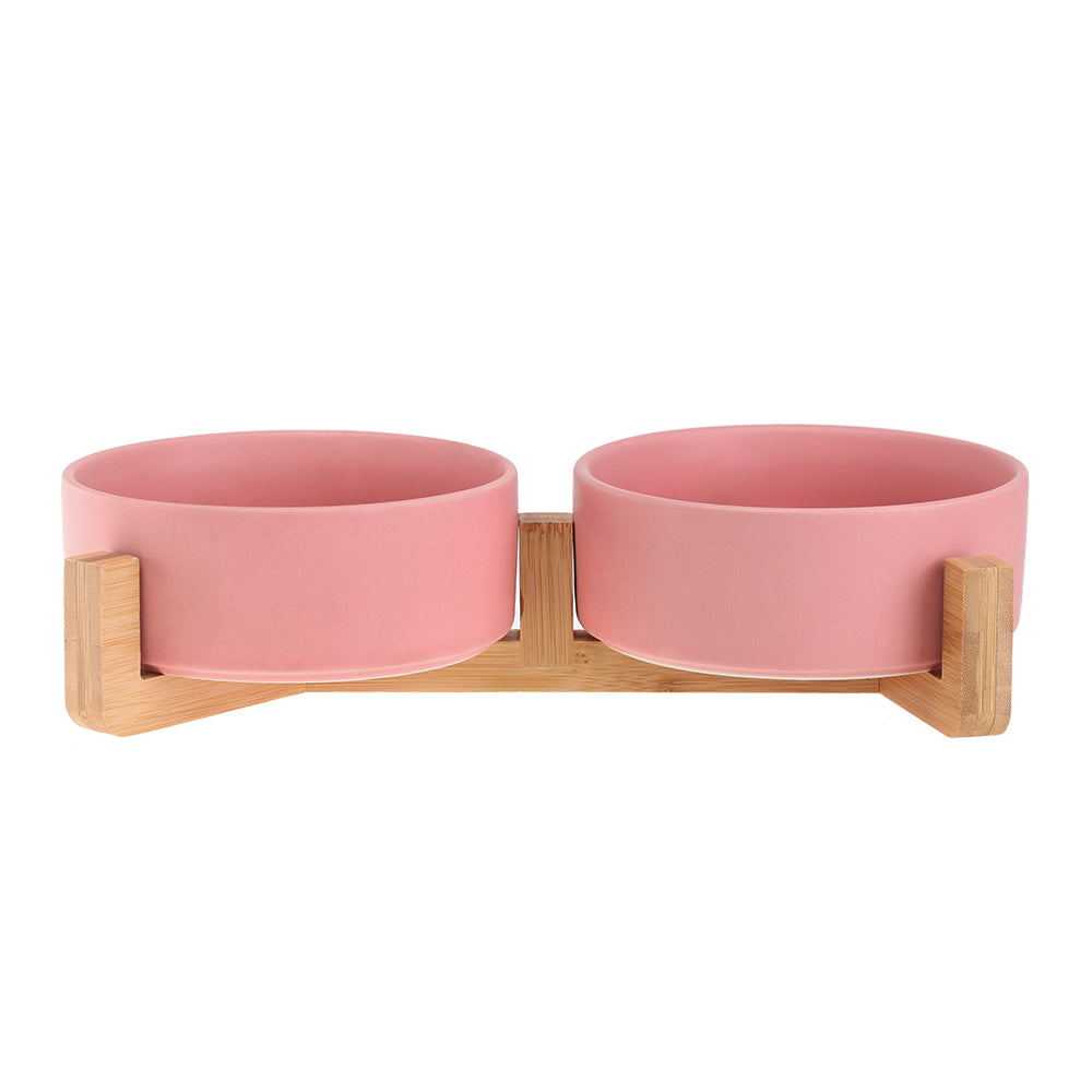 Cat Bowl Double Ceramic