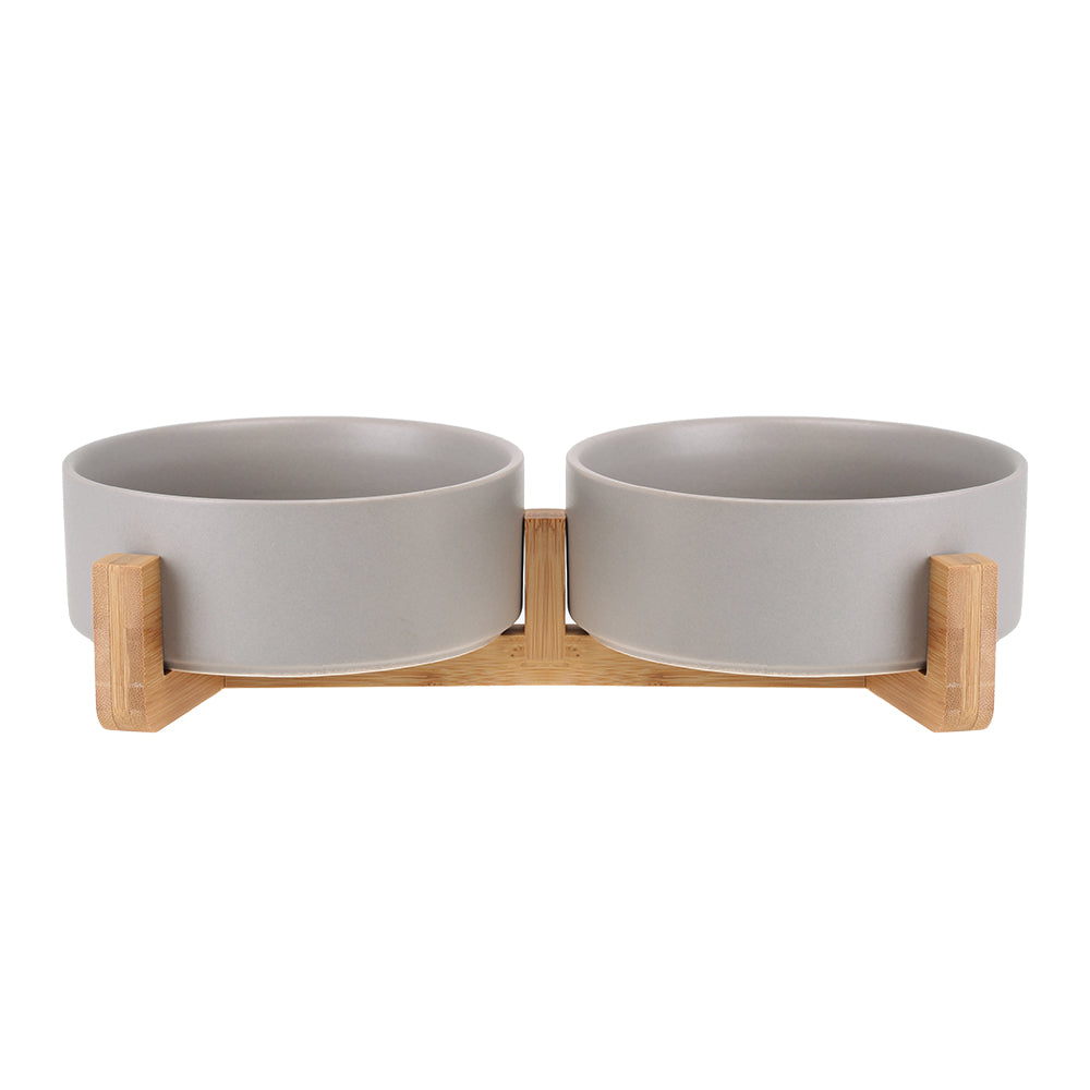 Cat Bowl Double Ceramic