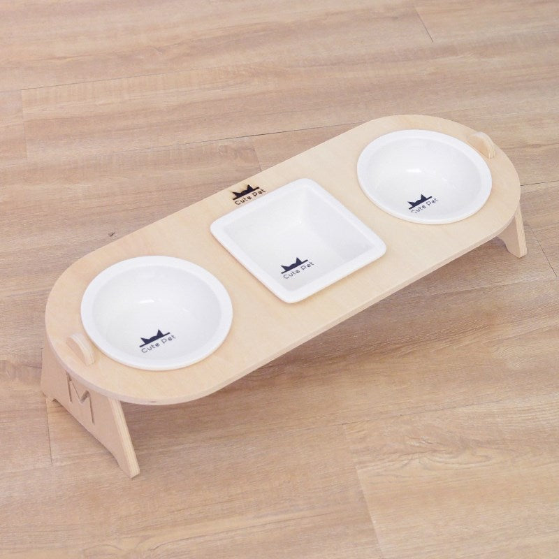 Cat food double bowl